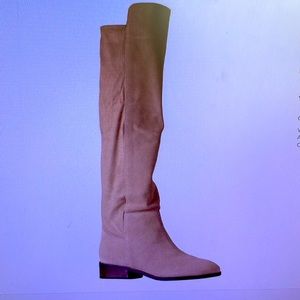Lucky Brand Tall Riding Boots, Calypso Dune Oil Suede, Slip-On Design